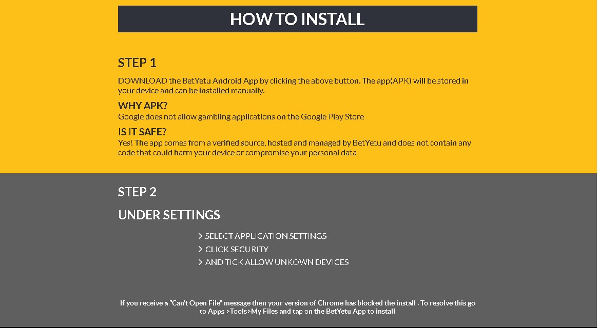 Betyetu app download - how to install