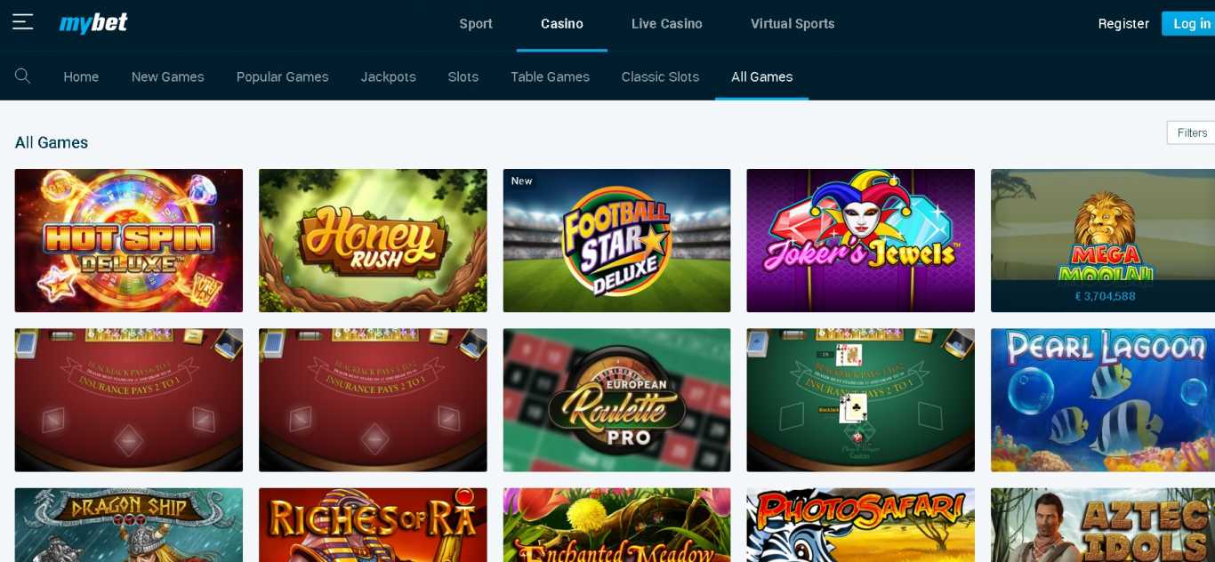 Mybet mobile casino games